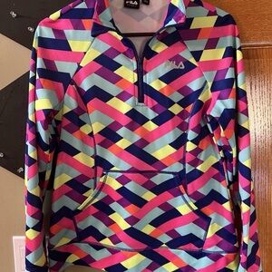 FILA Sport Multicolor Diamond-Pattern Half-Zip Pullover